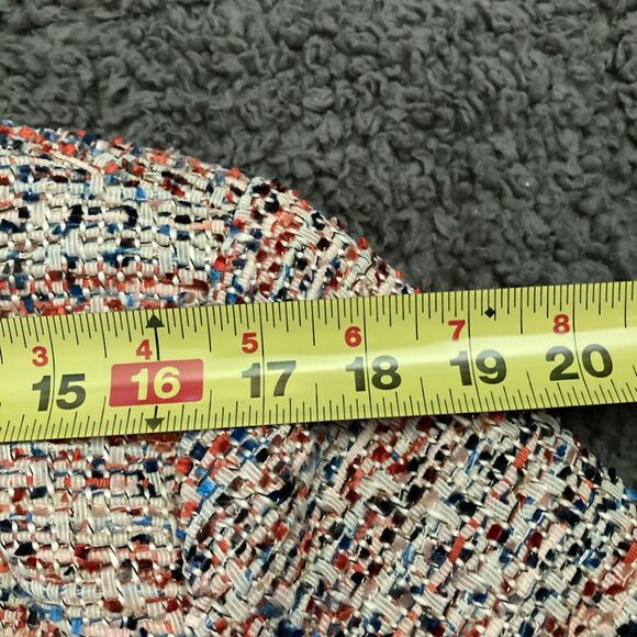 Drapers & Damons Blazer LARGE Boucle Tweed Rainbow Fringe Pearl Buttons Fringe - Picture 7 of 10